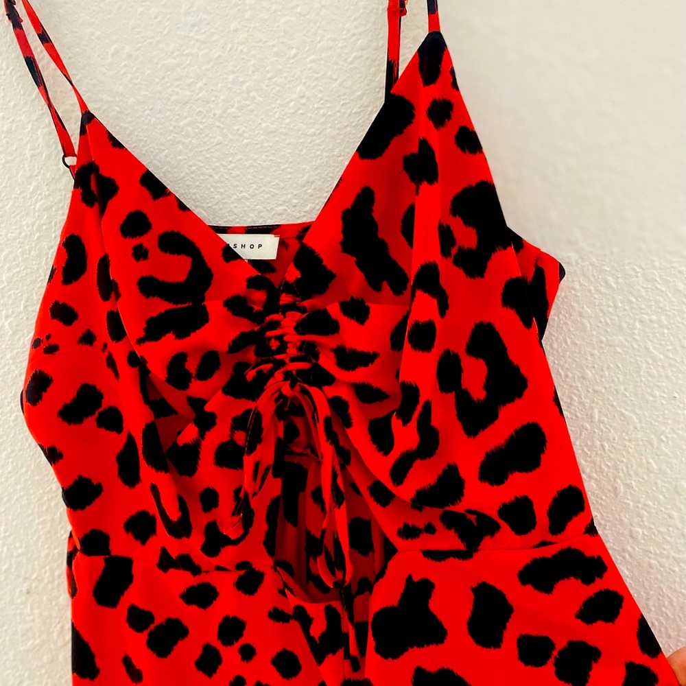 Cute Red Leopard Top Shop MIDI